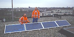 first 4 solar panels installed